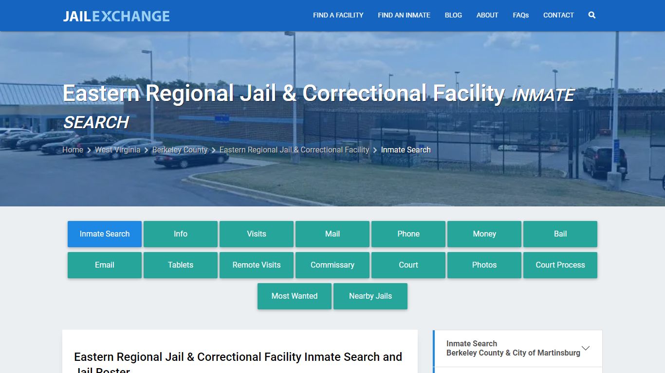 Eastern Regional Jail & Correctional Facility Inmate Search